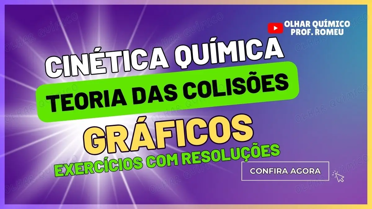 Miniatura de exercícios de cinética química sobre teoria das colisões e gráficos. Estude em olharquimico.com.